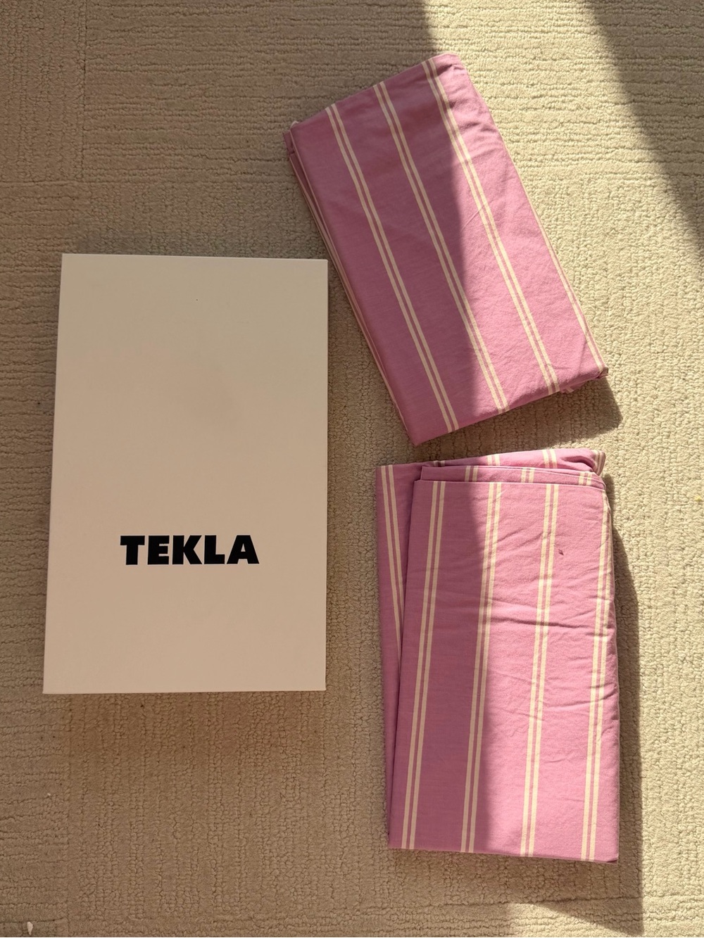 Tekla Striped Pink Pillowcase Set 2x